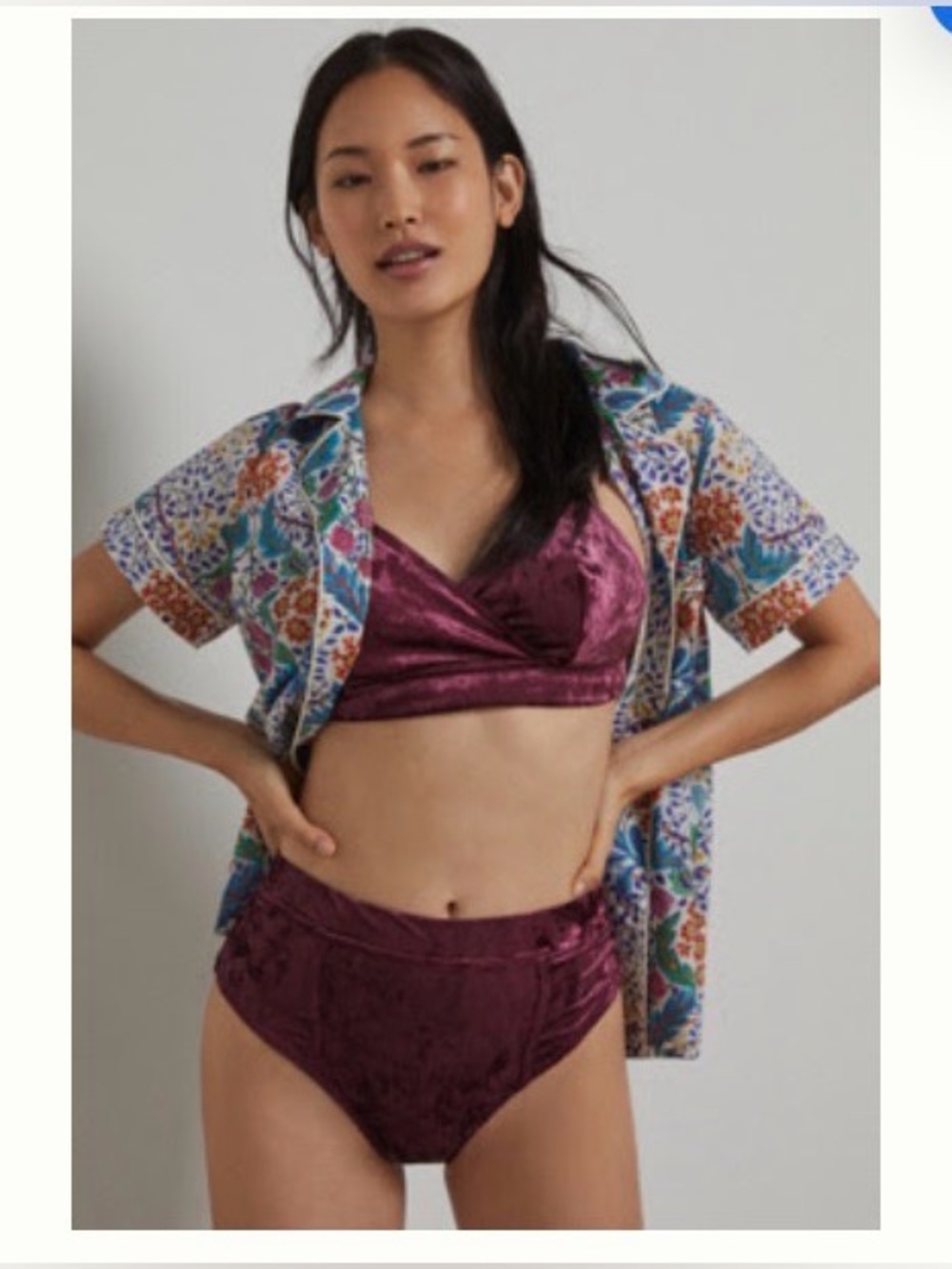 Anthropologie SAMIRA SCALLOPED VELVET BRIEFS